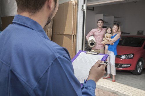 Van loading furniture for a short notice move in west London