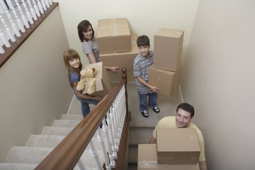 Packed moving van and removal equipment for a Chiswick house move